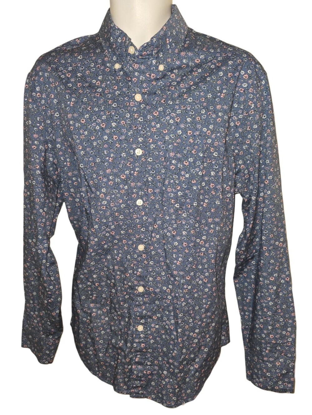 J. CREW Casual Shirt Mens Large Classic Flex Washed Long Sleeve Floral